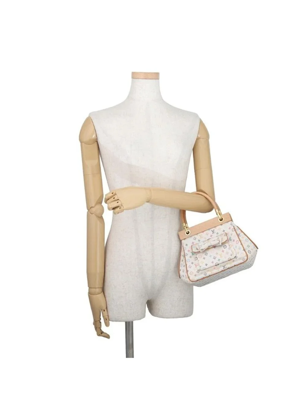 Louis Vuitton Handbag Monogram Multicolor Satin Abelia Bag White
